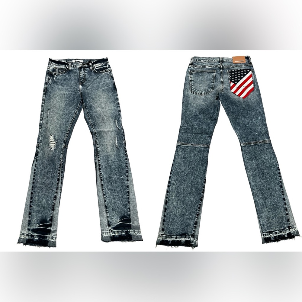 First Row Men's slim straight distressed Jeans Blue‎ Denim
American Flag 30X32